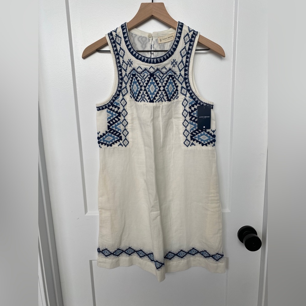 NWT Lucky Brand XS Linen-Cotton Dress